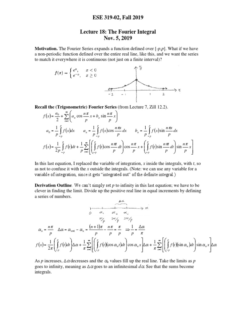 Fourier Integral Overview and Applications | PDF | Fourier Series ...