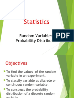 Statistics: Random Variables and Probability Distributions