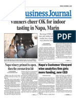10h North Bay Business Journal CNPA 2020 entry: Vintners cheer return of indoor tasting in Napa, Marin counties with loosening of coronavirus restrictions