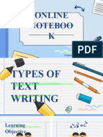 English 9 Type of Text Writing