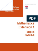 Mathematics Extension 1 Stage 6 Syllabus 2017