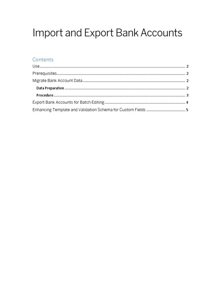Importing and Exporting Bank Accounts | PDF | Xml Schema | Xml