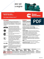 Diesel Generator Set QSK60 Series Engine: Description Features