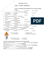 Secondary School - Grade 8 - Semester 2 I. Choose The Word or Phrase (A, B, C or D) That Best Fits The Blank Space in Each Sentence (3.0pts)