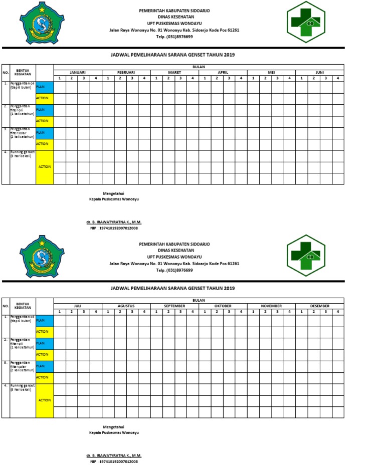 Log Book Monitoring Genset PDF