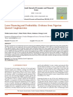 Lease Financing and Profitability Evidence From Nigerian