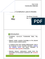 Material Constitutive Laws & Models