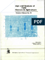 Design and Analysis of Field Experiments in Agriculture: Technical Manual No. 15
