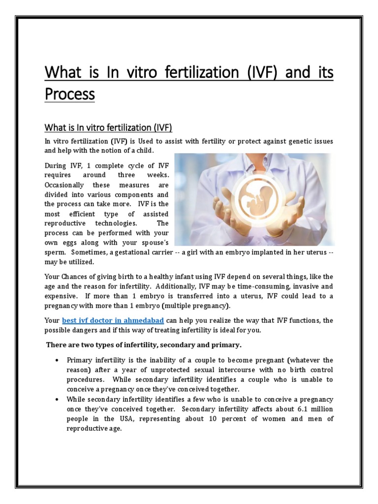 In Vitro Fertilization Process Explained | PDF | In Vitro Fertilisation ...