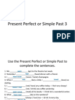 Present Perfect or Simple Past Tenses for Sentences