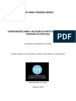 A Suspensão Provisória Do Processo (Isabel Branco)