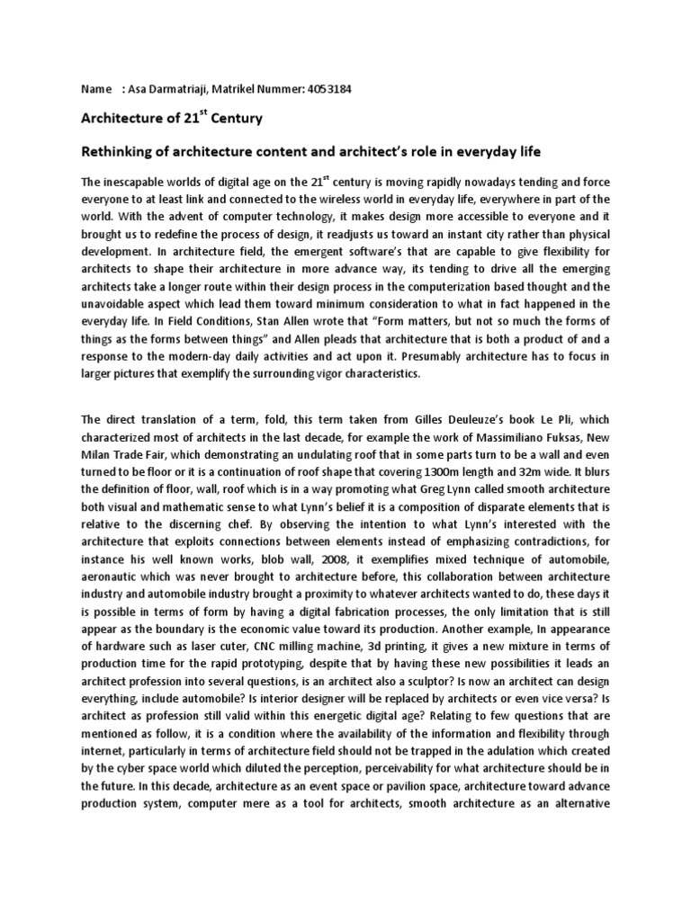 21st Century Architecture | PDF | Architect | Sustainability