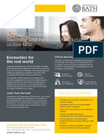 University of Bath Applied Economics (Banking and Financial Markets) Online MSC Information Sheet