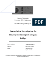 Geotechnical Investigation For The Proposed Design of Kiyegeya Bridge