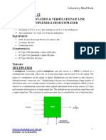 Experiment No. 12: Implementation & Verification of Line Multiplexer & Demultiplexer O