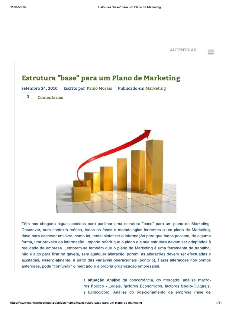Estrutura - Base - para Um Plano de Marketing | PDF | Computers