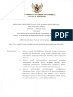 Permen ESDM No. 13 Tahun 2020 Penyediaan Pengisian Listrik Utk Kendaraan Berbasis Baterai