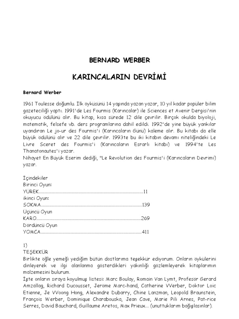 karincalarin devrimi bernard werber