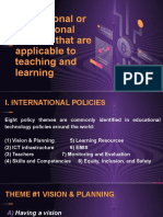 ICT National or International Policies That Are Applicable To Teaching and Learning