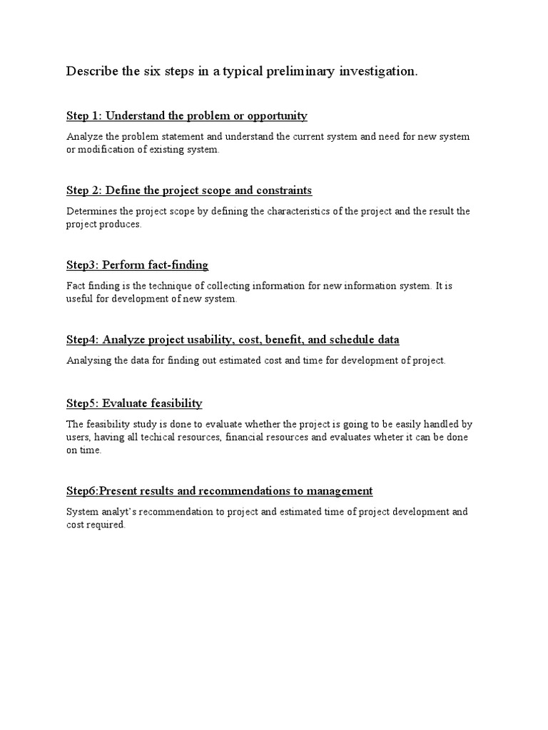 Steps in Preliminary Investigation Process | PDF