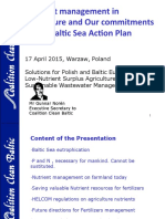 Nutrient Management in Agriculture and Our Commitments To The Baltic Sea Action Plan