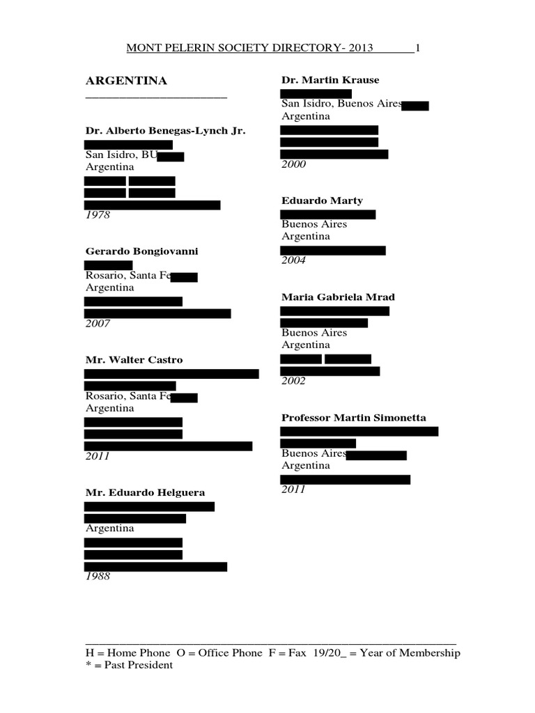 2013 Mont Pelerin Society Membership List (PDFDrive) | PDF