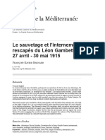 Le Sauvetage Et L'internement Des Rescapés Du Léon Gambetta 27 Avril - 30 Mai 1915