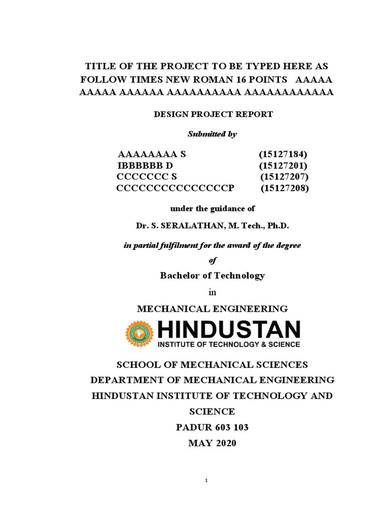 Design Project Report Template | PDF | Turbine | Physics
