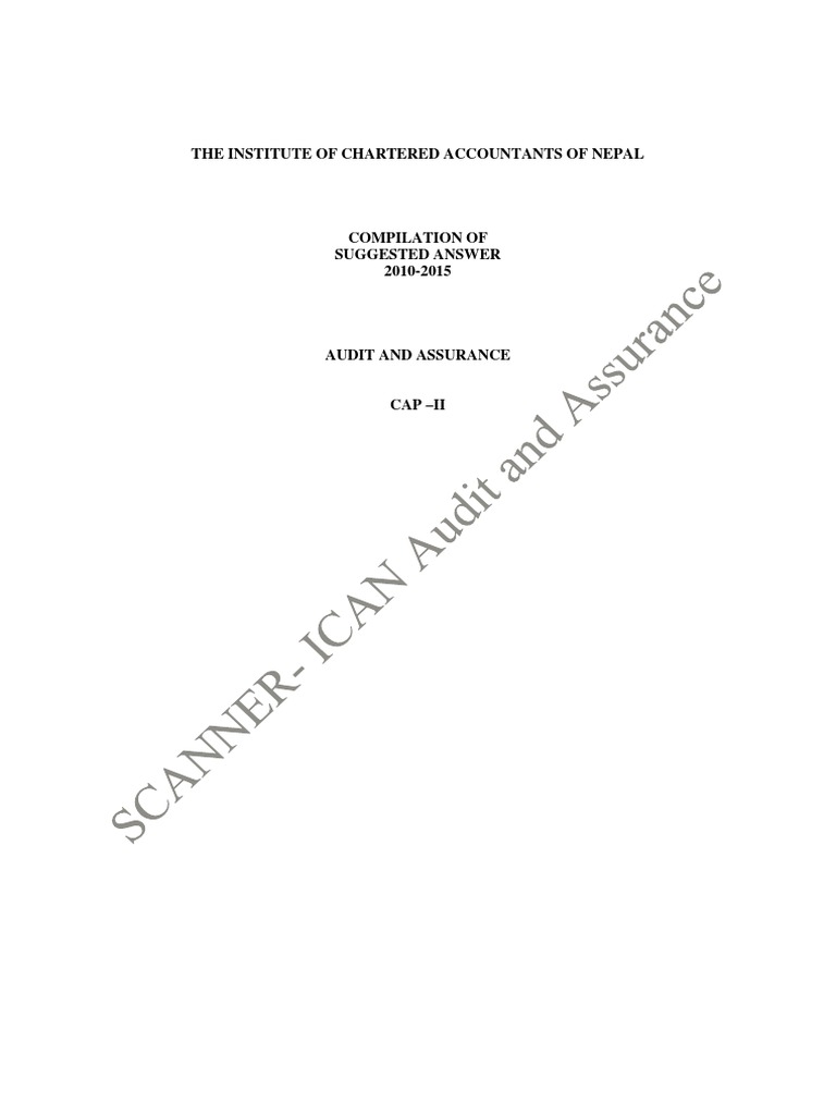 CAP II Audit and Assurance Guide | PDF | Audit | Income Statement
