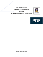 CE 303 Structural Materials Lab Manual: University of Hail Department of Civil Engineering