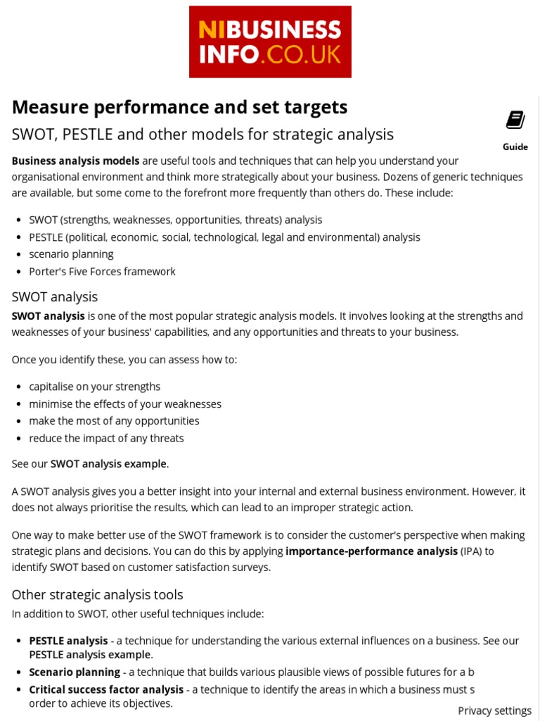 Strategic Analysis Tools Overview | PDF | Swot Analysis | Strategic ...