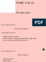 LECTURE 19 20 The Right Report