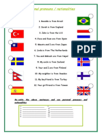 Personal Pronouns and Nationalities Fun Activities Games 1342