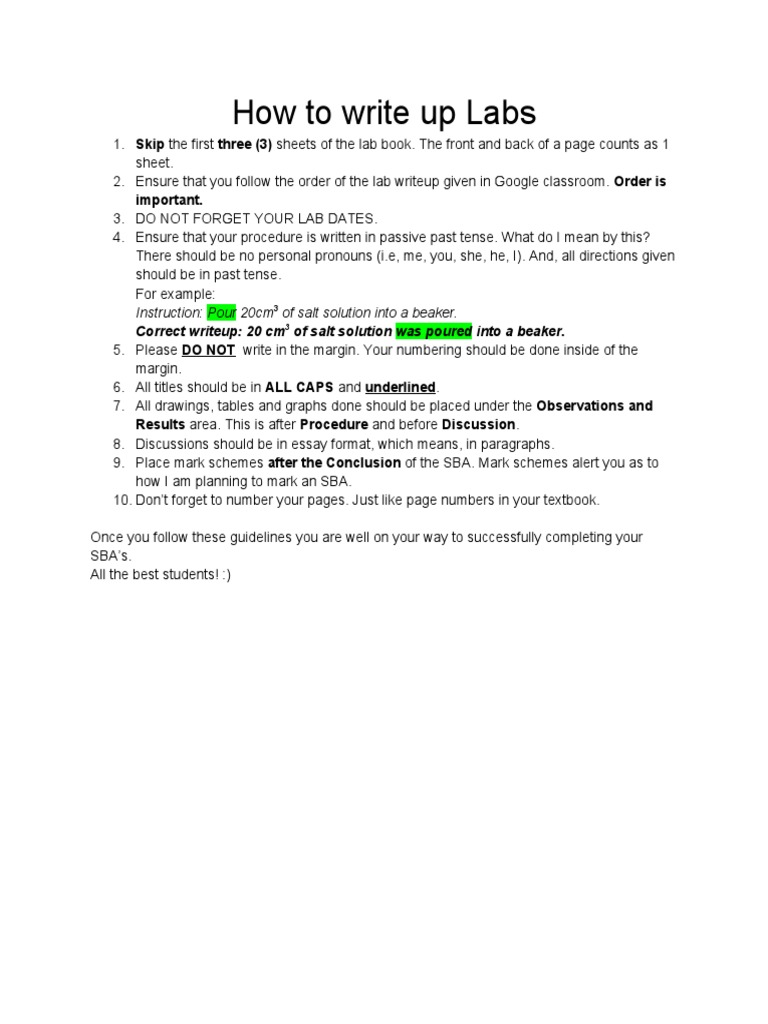 How to write up science lab reports | PDF