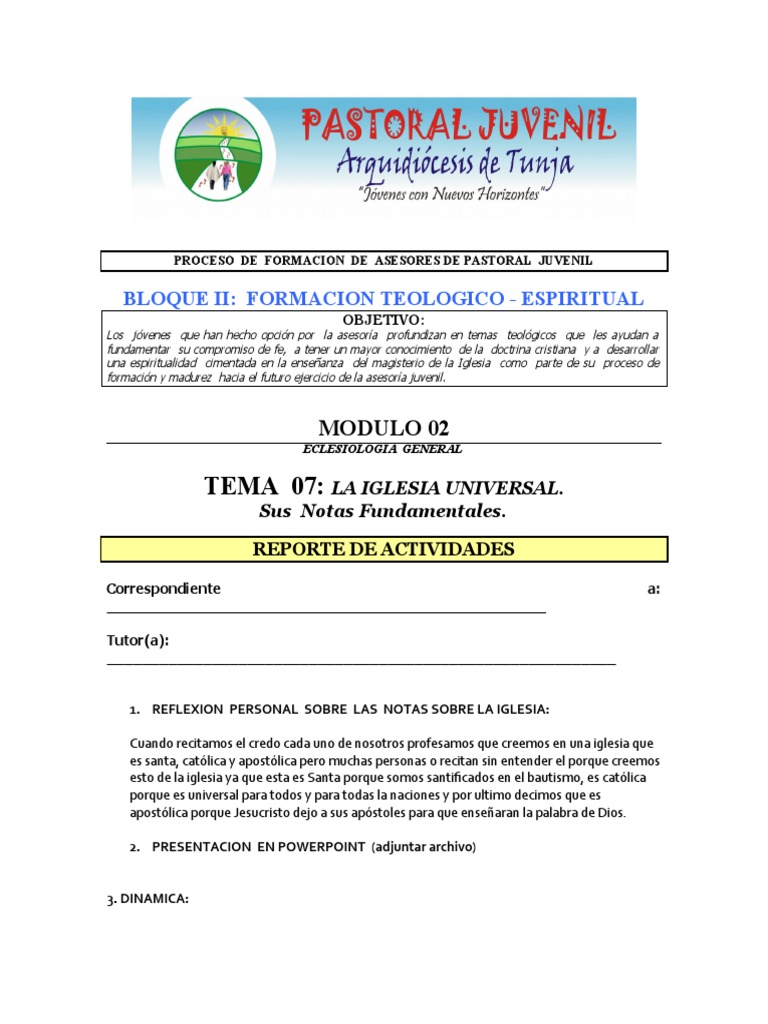 Proceso de Formacion de Asesores de Pastoral Juvenil | PDF