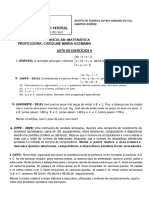 LISTA DE EXERCÍCIOS II_Matemática_Sistemas Lineares