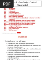 Chapter 8 - Javascript: Control Statements I: Outline