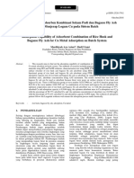 Uji Daya Adsorpsi Adsorben Kombinasi Sekam Padi Dan Bagasse Fly Ash Untuk Menjerap Logam Cu Pada Sistem Batch