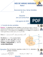 Sesión 10 - U3 - Funciones de Varias Variables Parte I