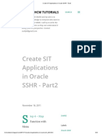 Create SIT Applications in Oracle SSHR - Part2