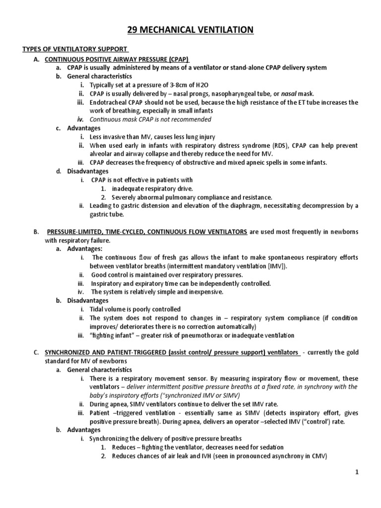 29 Mechanical Ventilation | PDF | Lung | Breathing