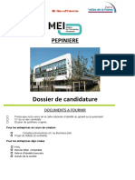 Dossier de candidature residence MEIV2