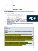 Letter Writing For Exams Answer Key: Unit 1 Informal (Personal) Letter