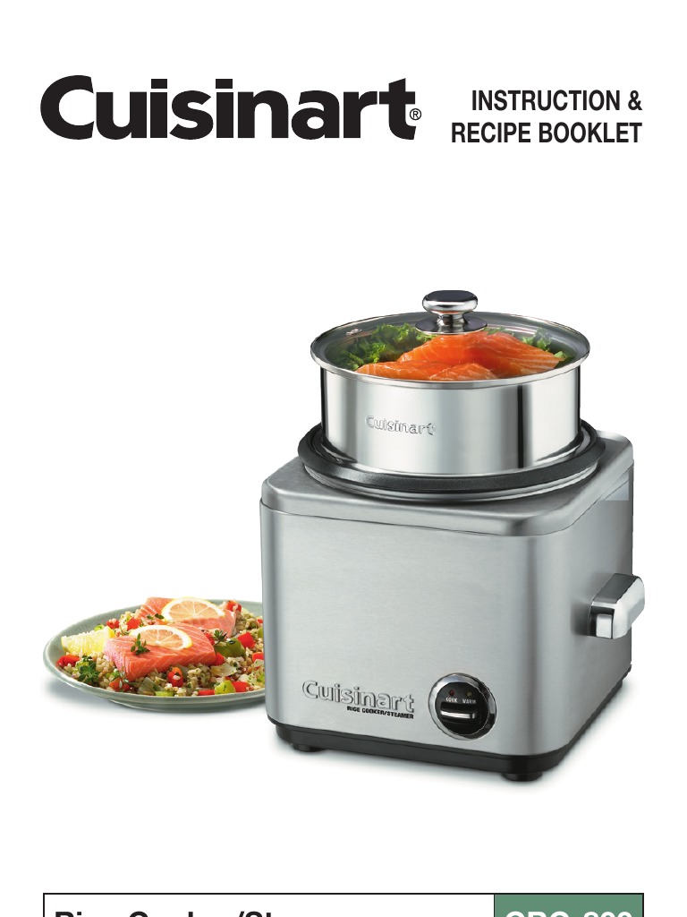 Cuisinart Rice Cooker PDF Vinaigrette Cooking