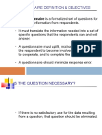 Questionnaire Definition & Objectives