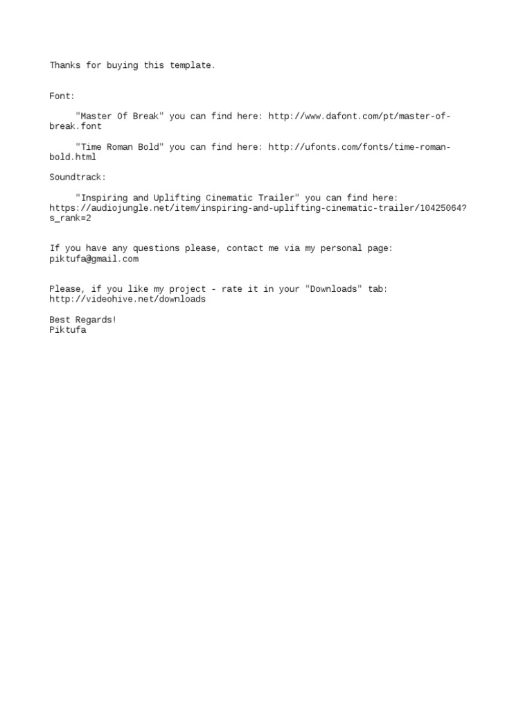 Template Purchase Confirmation & Resources | PDF