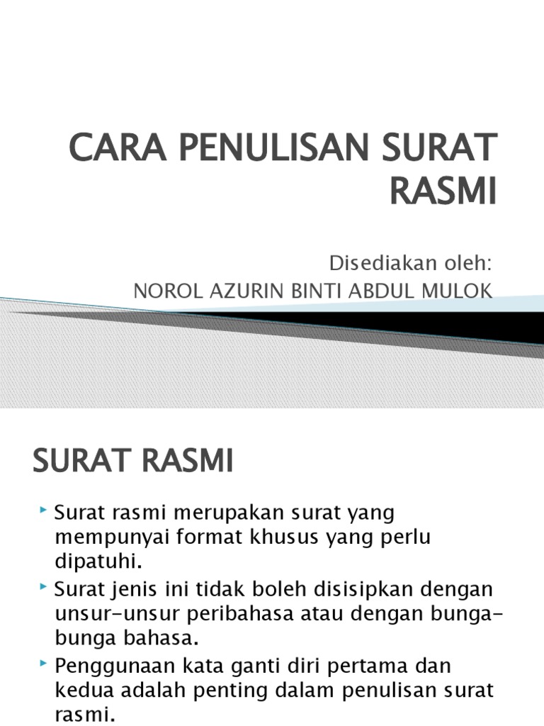Panduan Penulisan Surat Rasmi | PDF