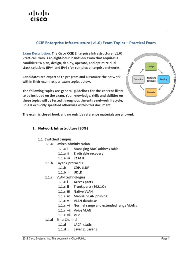 CCIE Enterprise Infrastructure Practical Exam Topics | PDF | Routing ...