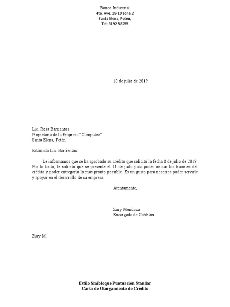 Carta de de Crédito PDF