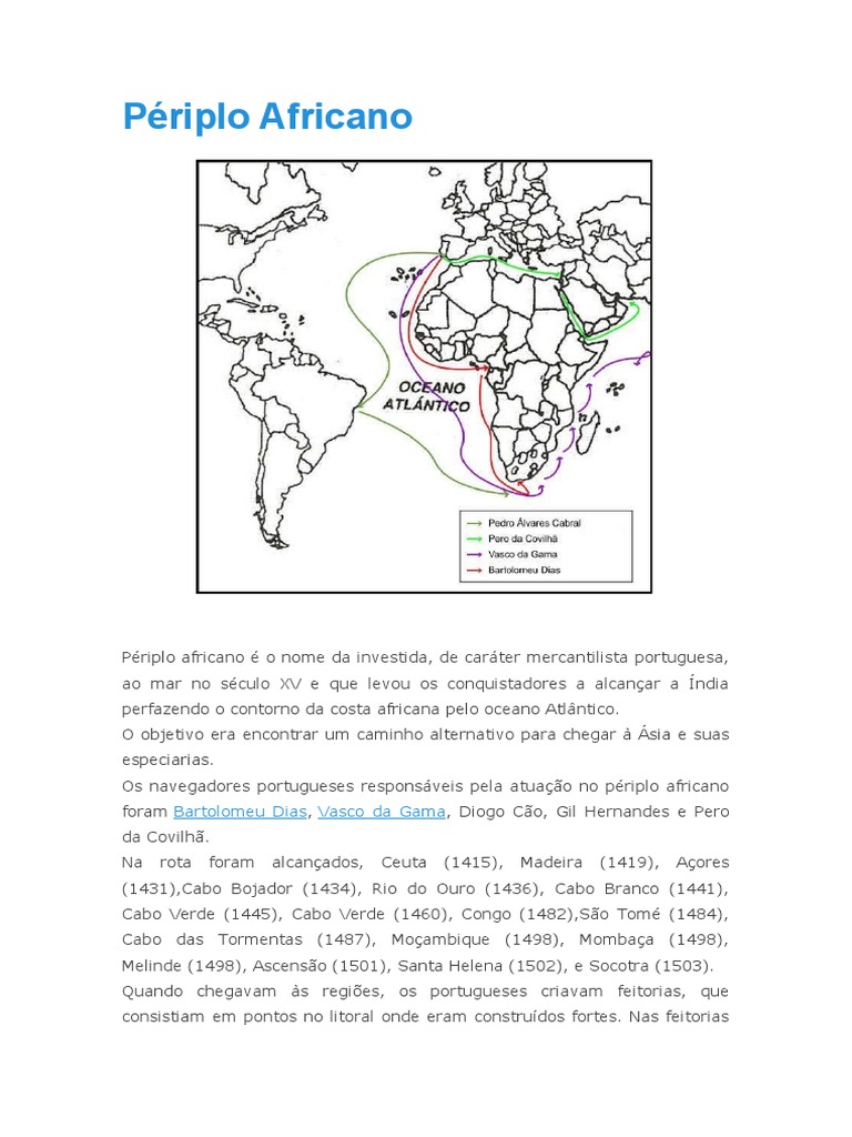 Périplo Africano: Navegação Portuguesa no Século XV | PDF | Ciências ...